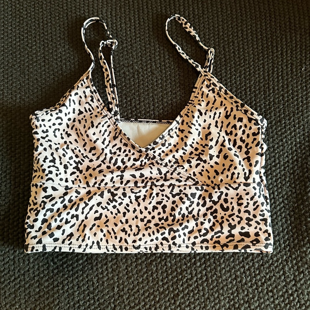 NWOT Longline Animal Print Bikini Top